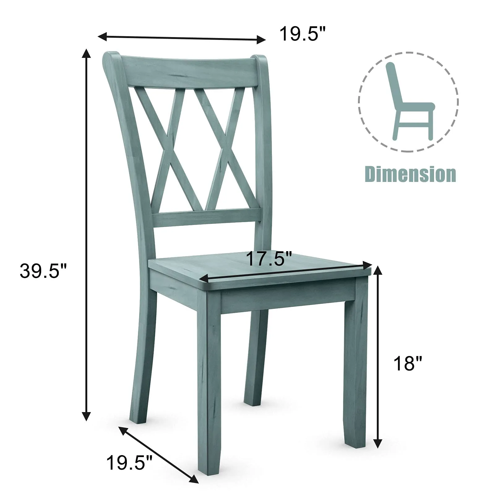 Giantex Rubber Wood Dining Room Side Chair