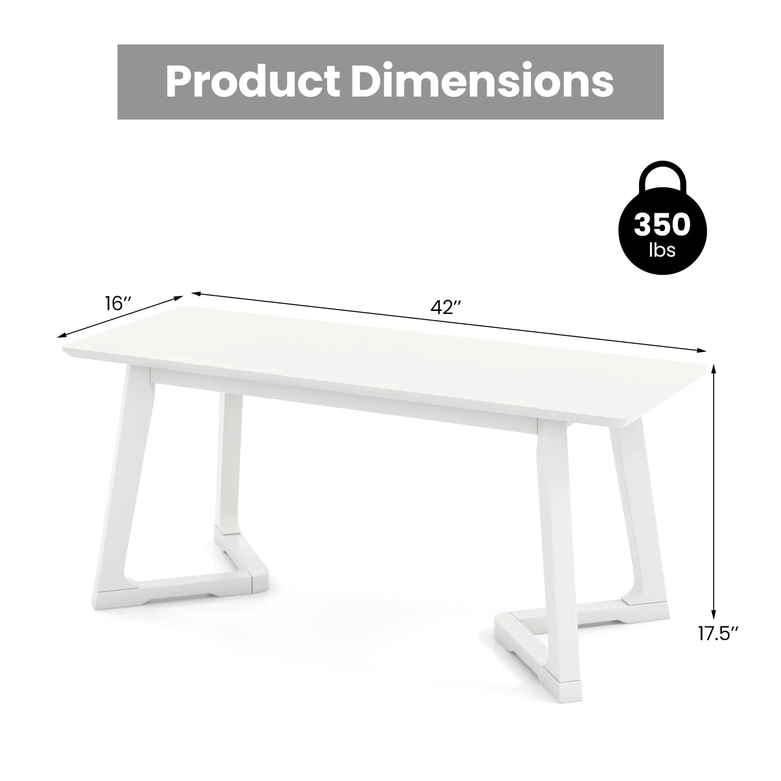 Giantex Set of 1/2 Entryway Bench, 42 Long Dining Bench with Rubber Wood Triangular Legs