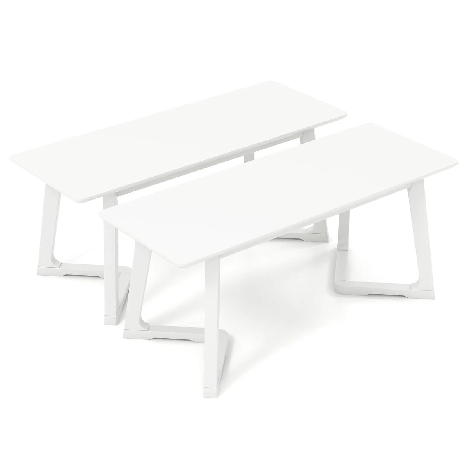 Giantex Set of 1/2 Entryway Bench, 42 Long Dining Bench with Rubber Wood Triangular Legs