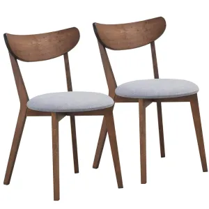 Giantex Set of 2 Dining Chairs, Mid-Century Dining Side Chairs with Curved Back and Cushioned Seat set of dining chairs, wooden chairs