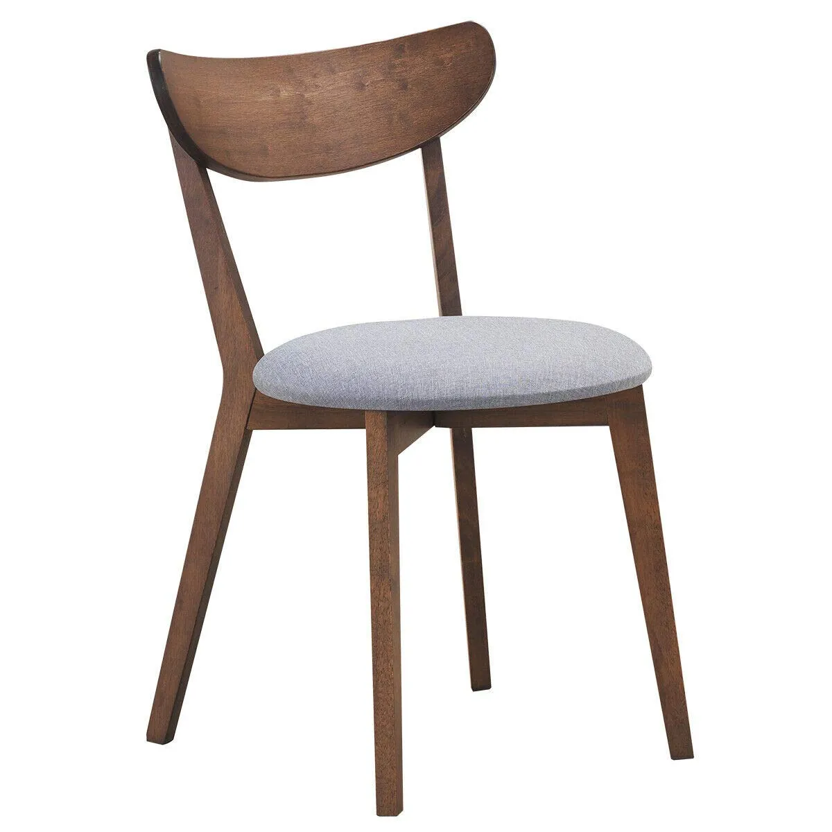 Giantex Set of 2 Dining Chairs, Mid-Century Dining Side Chairs with Curved Back and Cushioned Seat