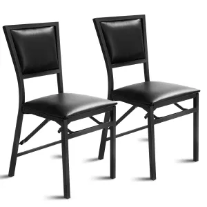 Giantex Set of 2 Metal Folding Chair Dining Chairs Home Restaurant Furniture Portable (18" X 20" X 33.5") set of dining chairs, wooden chairs