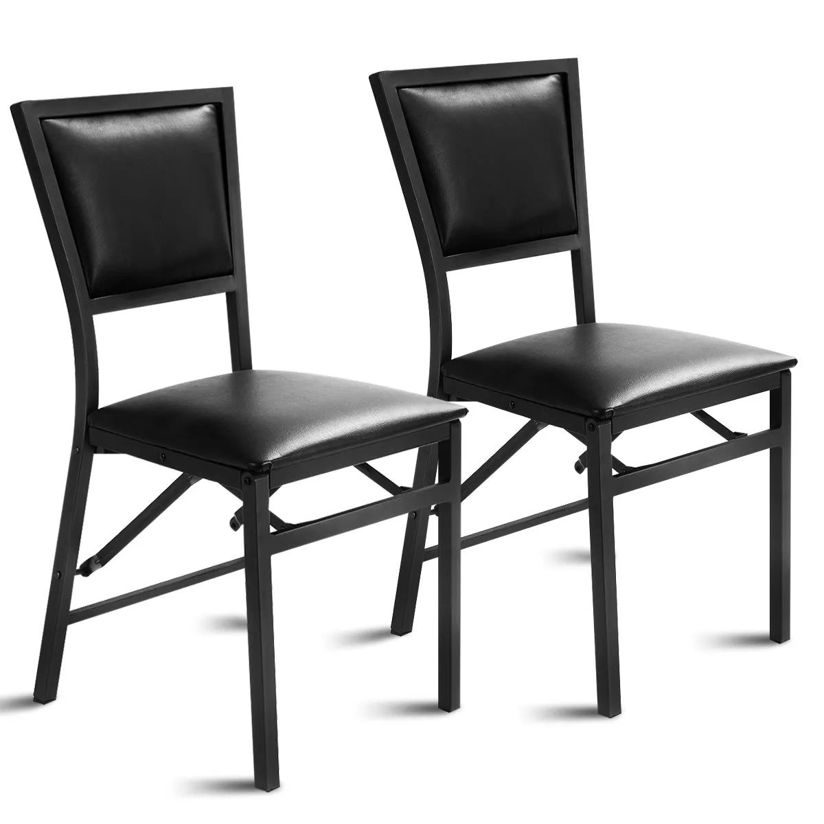 Giantex Set of 2 Metal Folding Chair Dining Chairs Home Restaurant Furniture Portable (18" X 20" X 33.5") set of dining chairs, wooden chairs