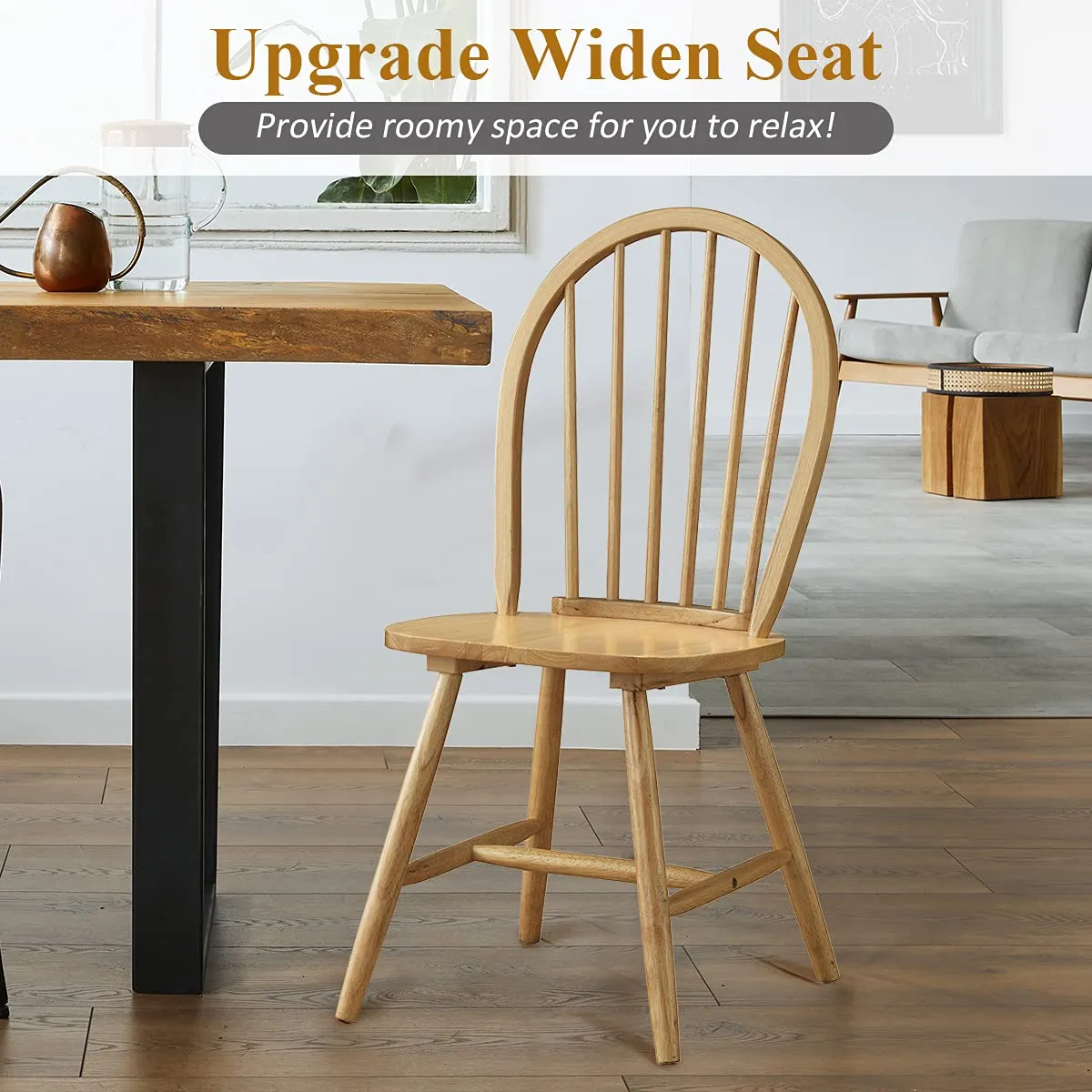Giantex Set of 2 or 4 Windsor Chairs, Country Wood Chairs
