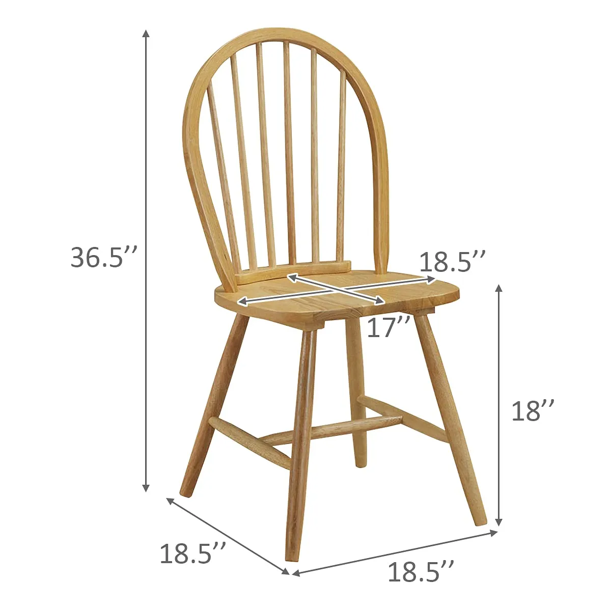 Giantex Set of 2 or 4 Windsor Chairs, Country Wood Chairs