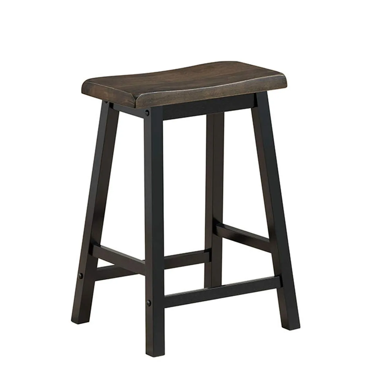 Giantex Set of 2 Saddle Seat Stools, Wood Vintage Counter Height Chairs