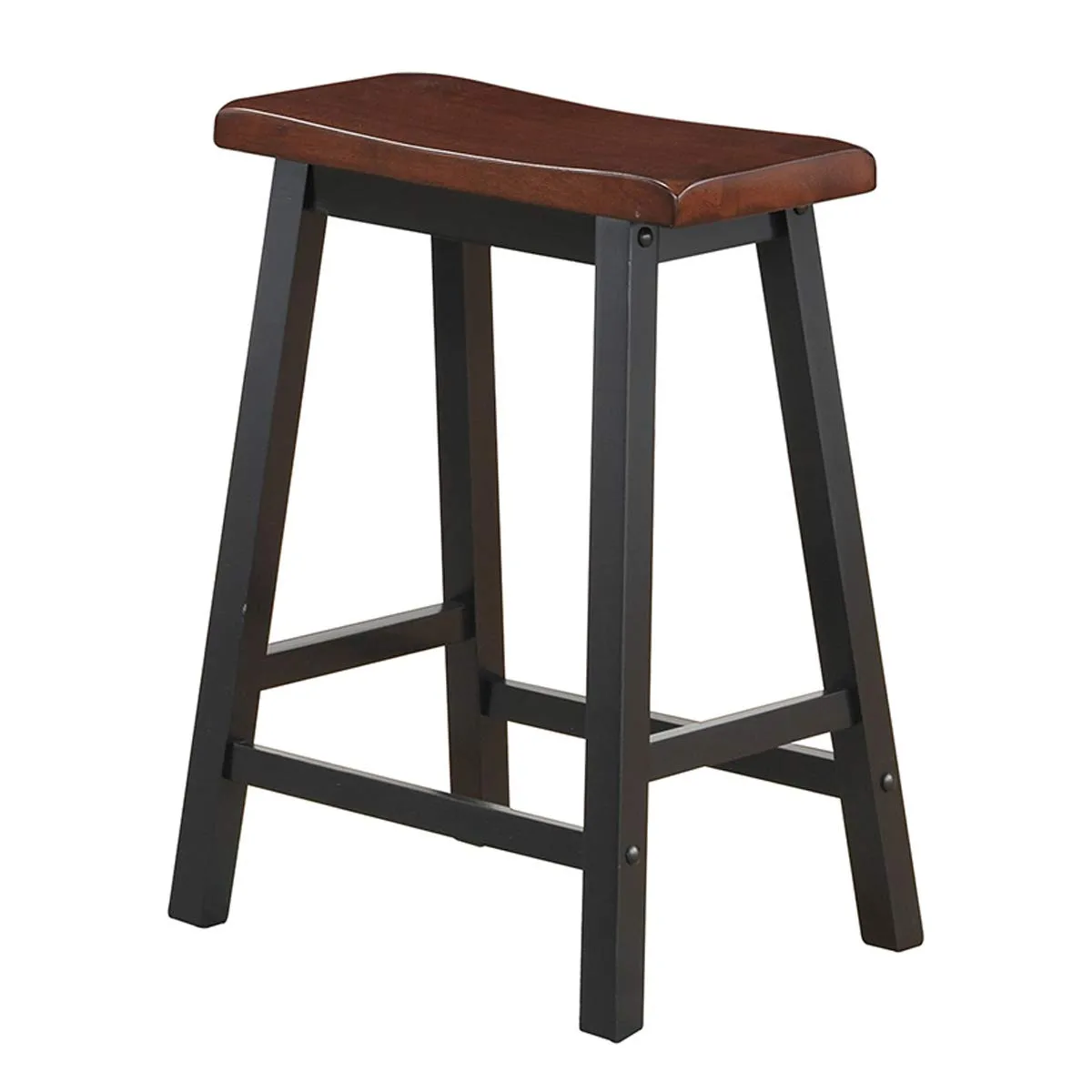 Giantex Set of 2 Saddle Seat Stools, Wood Vintage Counter Height Chairs