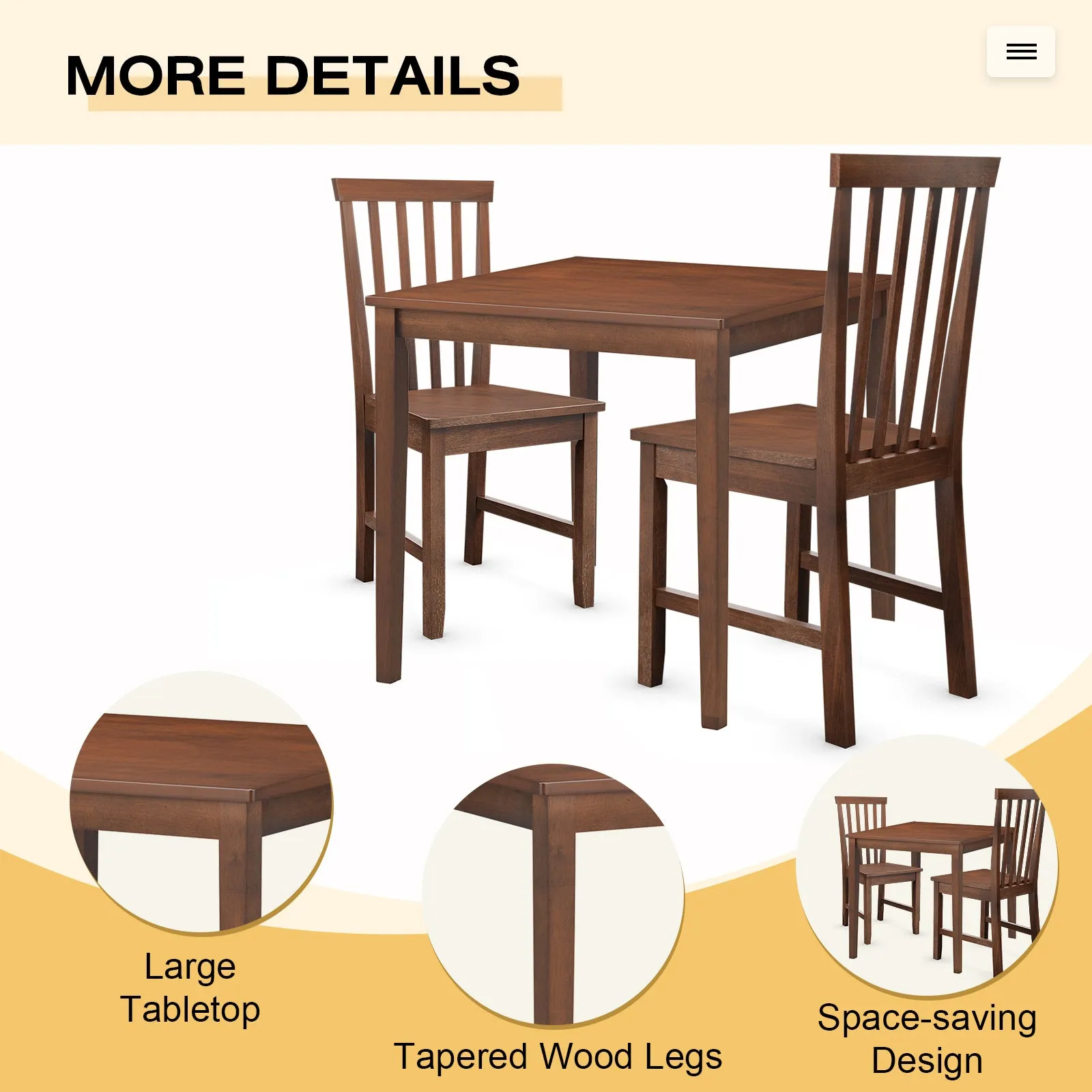 Giantex Set of 4/ 2 Dining Room Side Chair w/High Slat Back, Wood Legs
