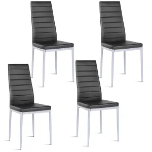 Giantex Set of 4 PU Leather Dining Side Chairs with Padded Seat Foot Cap set of dining chairs, wooden chairs