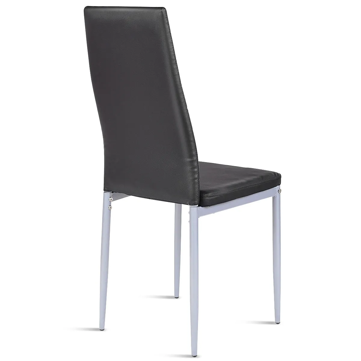 Giantex Set of 4 PU Leather Dining Side Chairs with Padded Seat Foot Cap