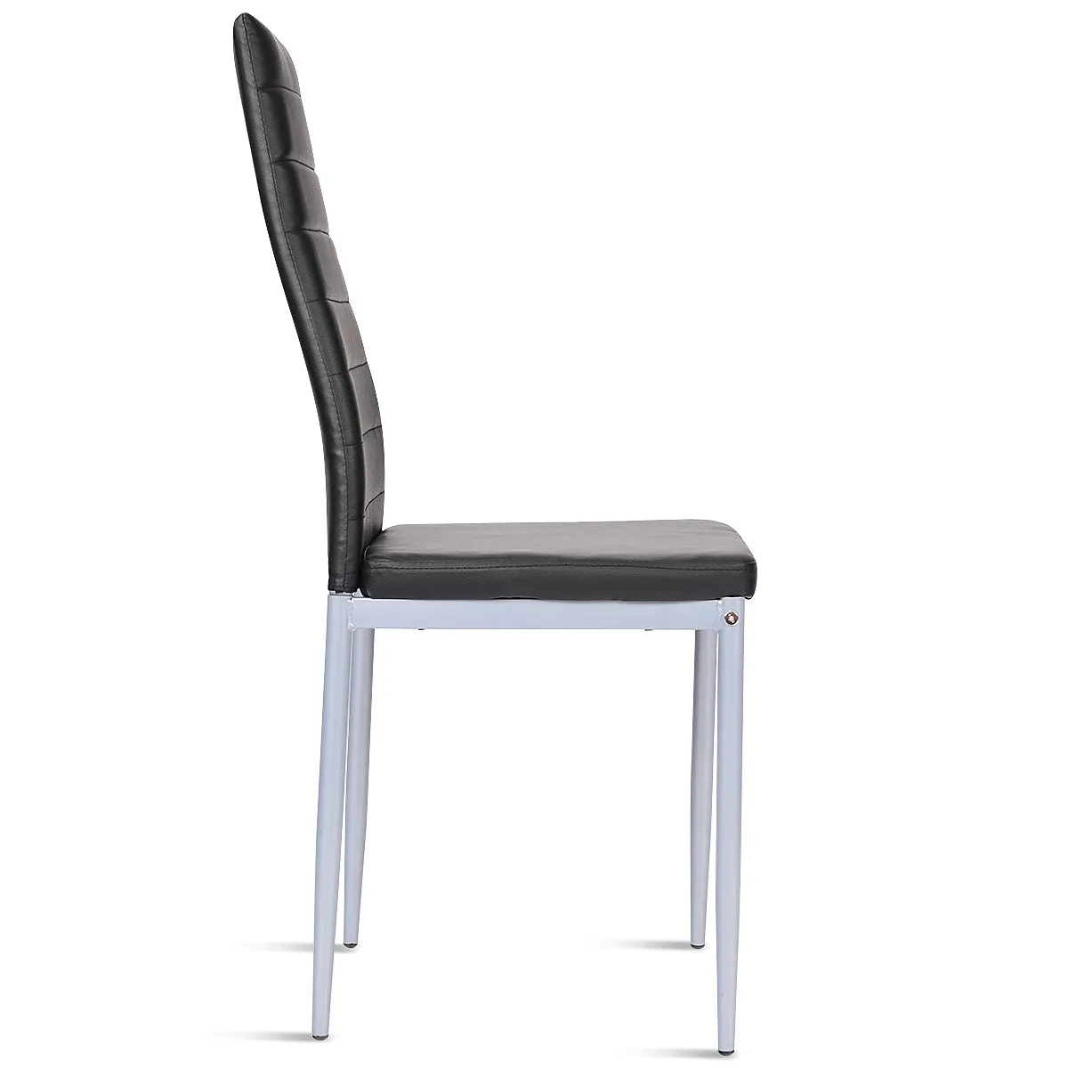 Giantex Set of 4 PU Leather Dining Side Chairs with Padded Seat Foot Cap