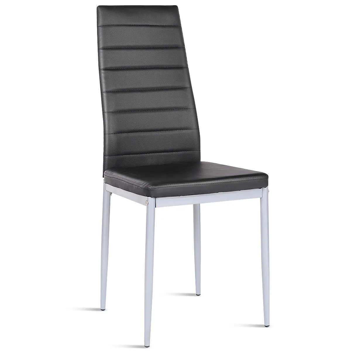 Giantex Set of 4 PU Leather Dining Side Chairs with Padded Seat Foot Cap
