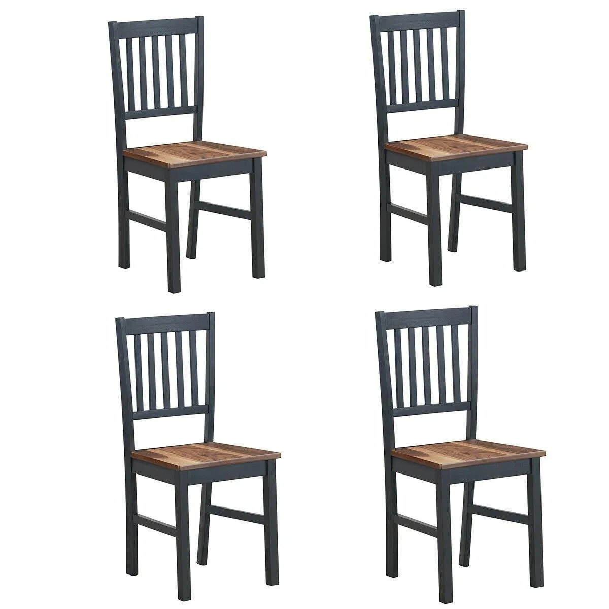 Giantex Set of 4 Wood Dining Chairs, Whitesburg Dining Room Side Chair w/ Wide Seat,Black set of dining chairs, wooden chairs