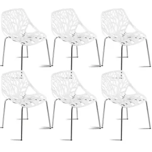 Giantex Set of 6 Modern Dining Chairs w/Plastic Feet Pads set of dining chairs, wooden chairs