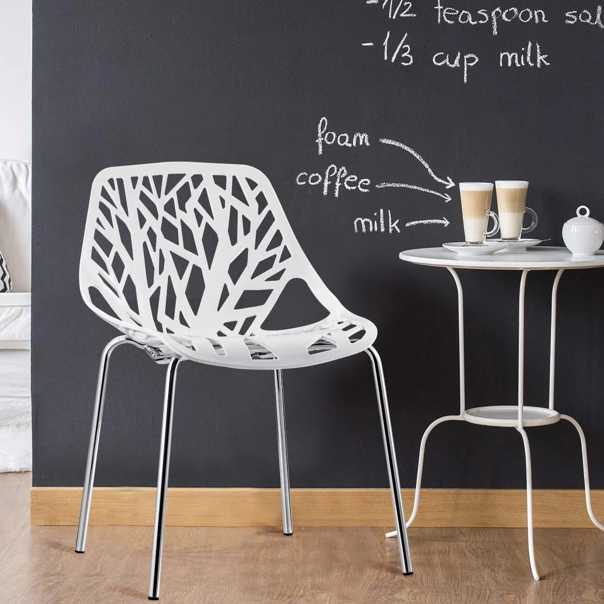 Giantex Set of 6 Modern Dining Chairs w/Plastic Feet Pads