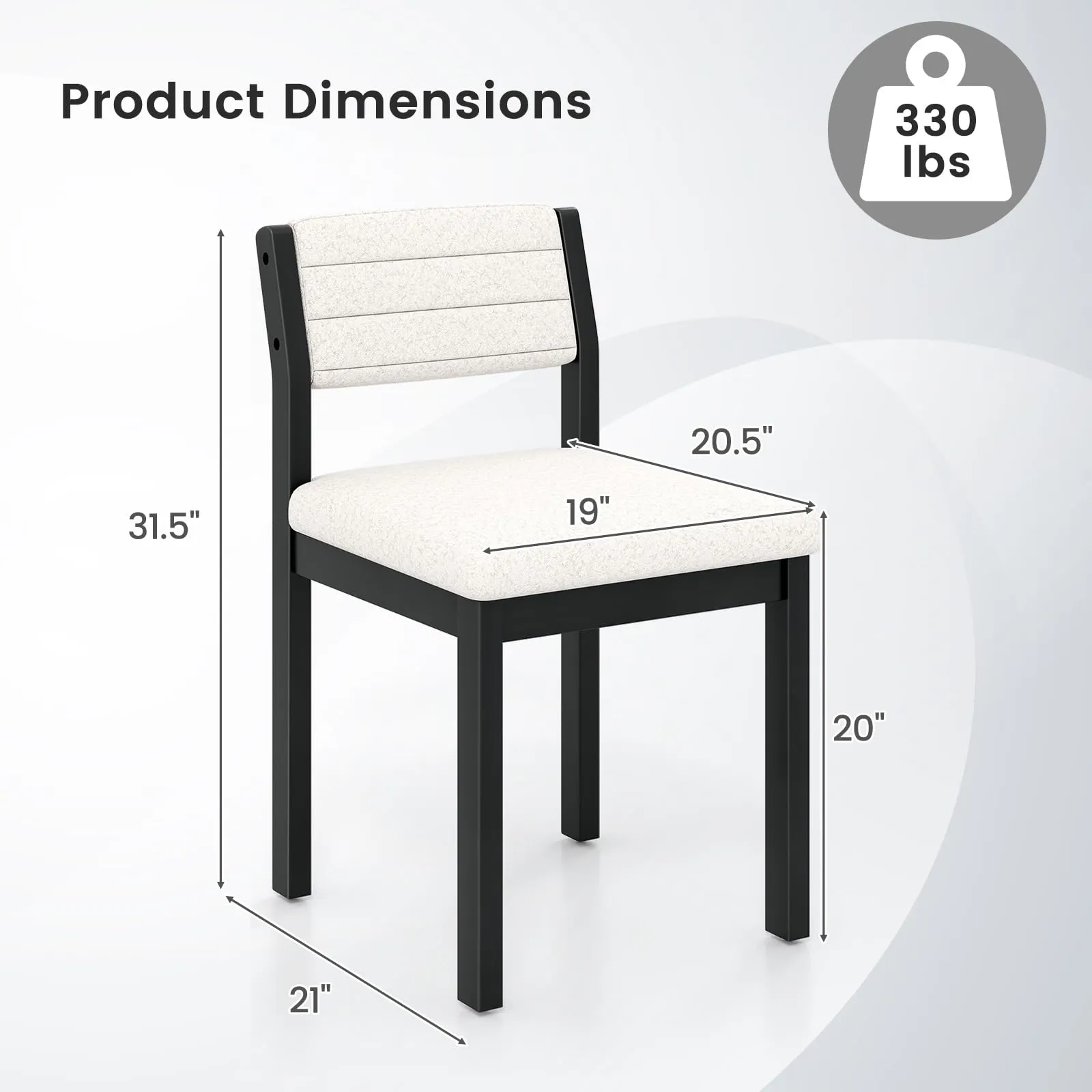 Giantex Sherpa Kitchen Chairs with Wood Frame & Padded Seat