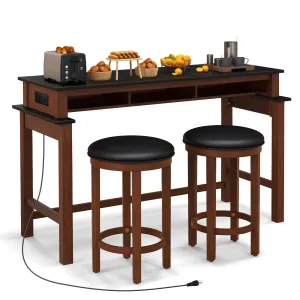 Giantex Small Dining Table Set for 2 - Bar Table and 2 Bar Stools tablecloth, dining table