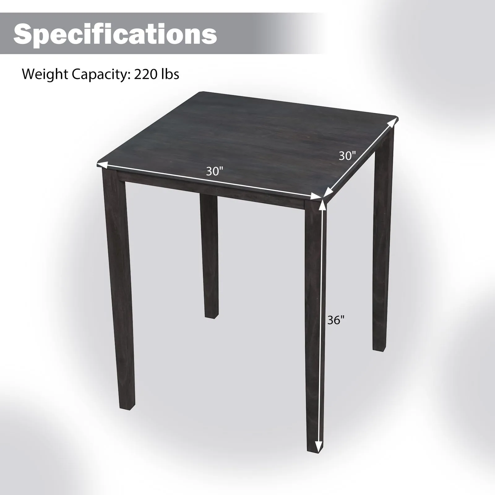 Giantex Square Dining Table with Solid Wood Frame