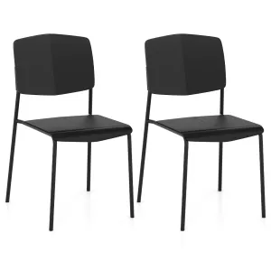 Giantex Stackable Dining Chairs Set, Modern Kitchen Chairs w/Metal Legs & Curved Back, Load up to 350 LBS set of dining chairs, wooden chairs