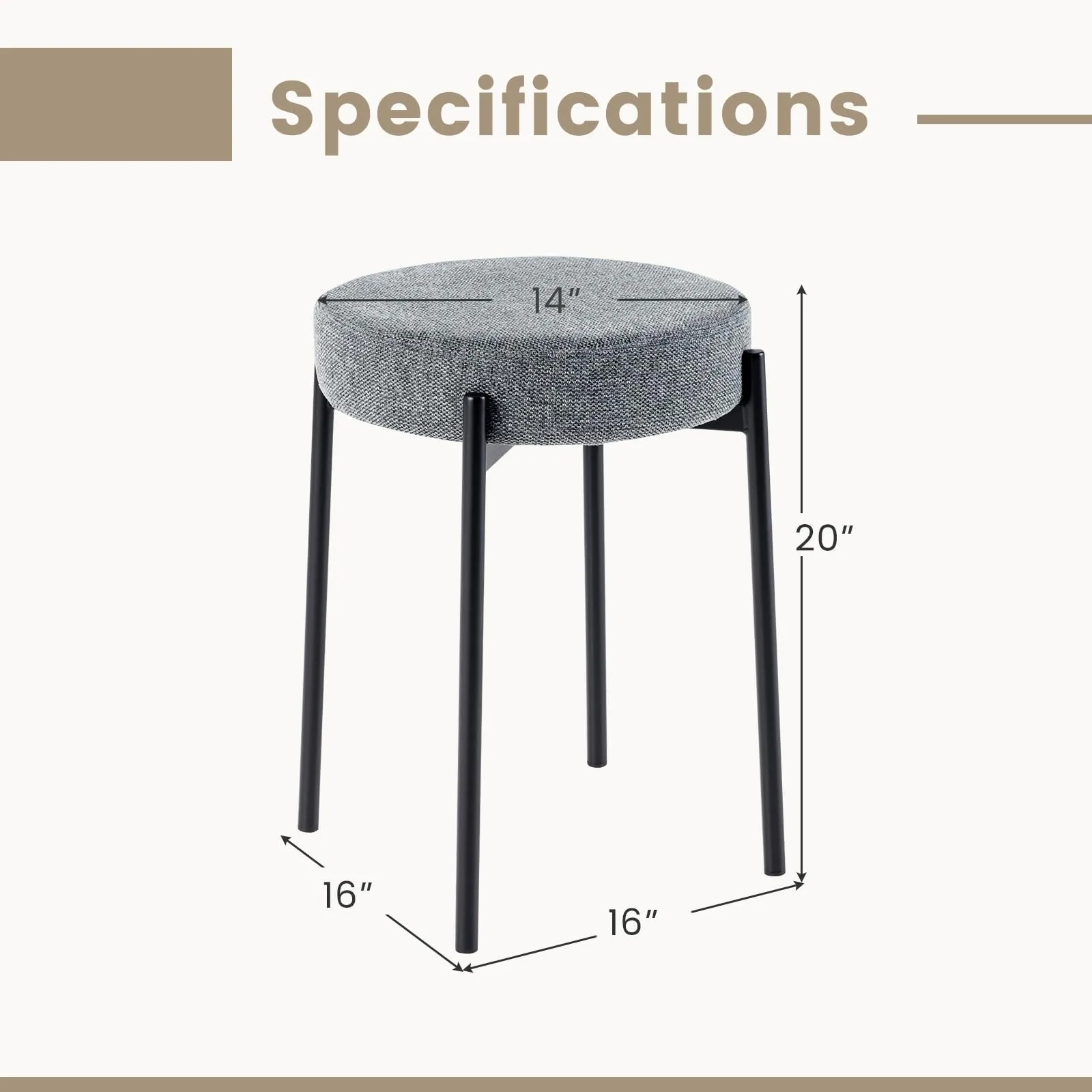 Giantex Stackable Stools Set of 4