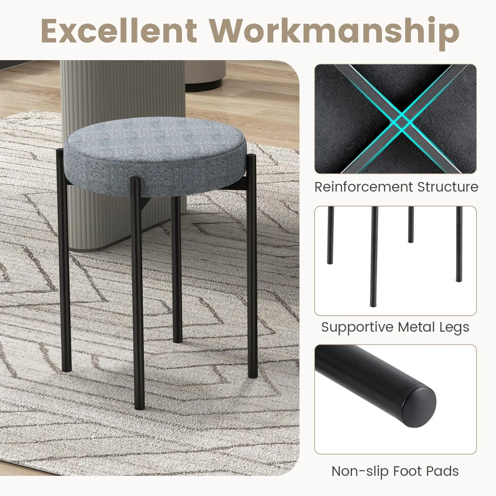 Giantex Stackable Stools Set of 4
