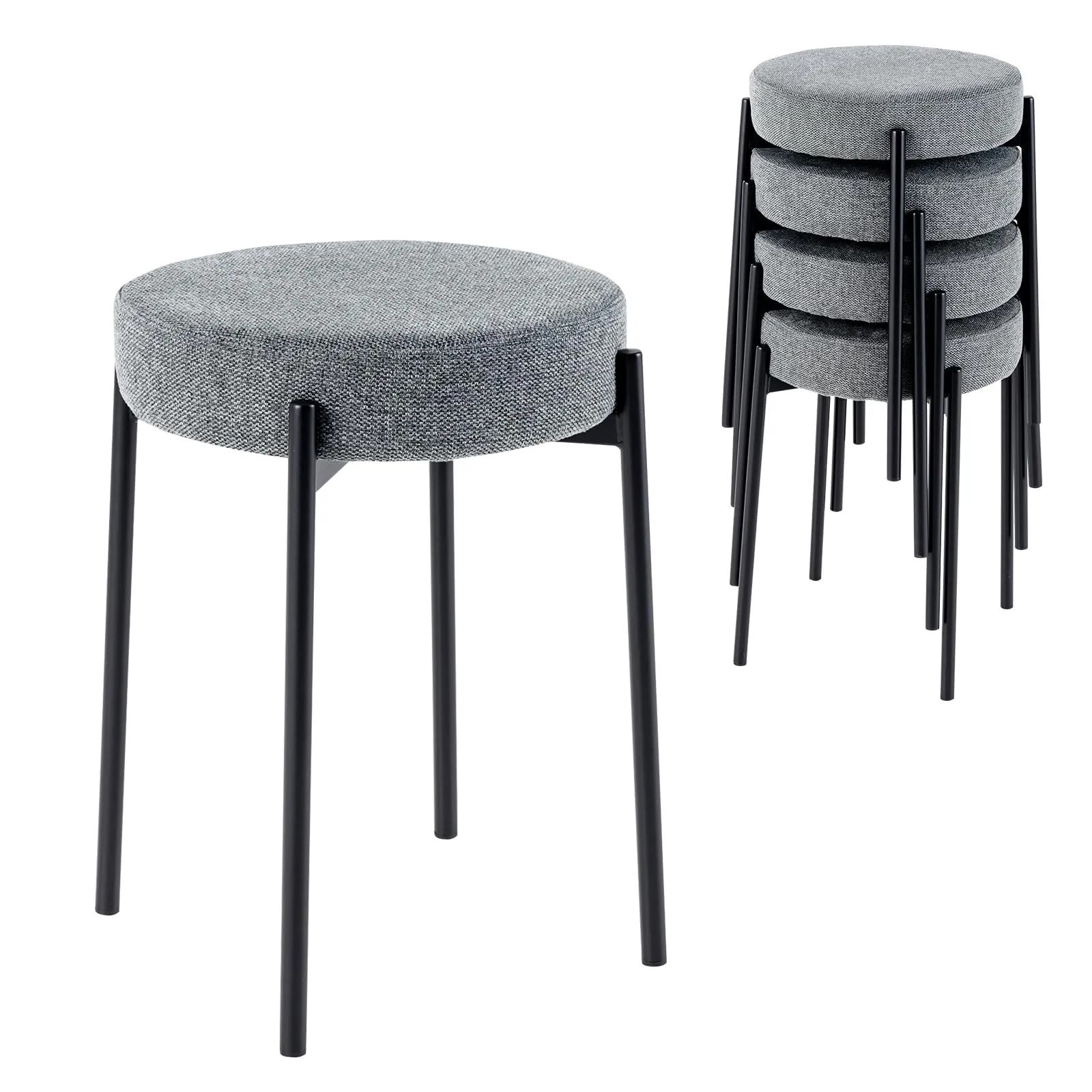 Giantex Stackable Stools Set of 4 kitchen barstool, adjustable bar stool