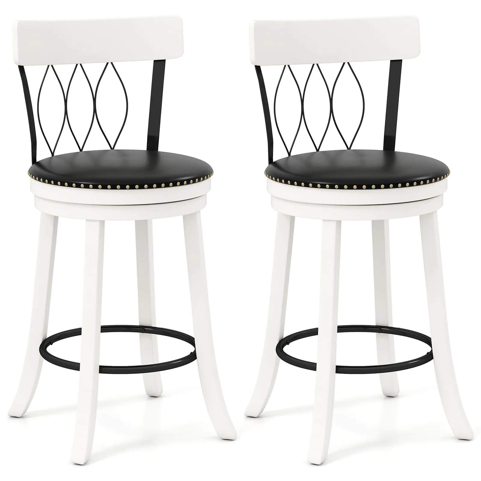 Giantex Swivel Bar Height Bar Chairs with Footrest