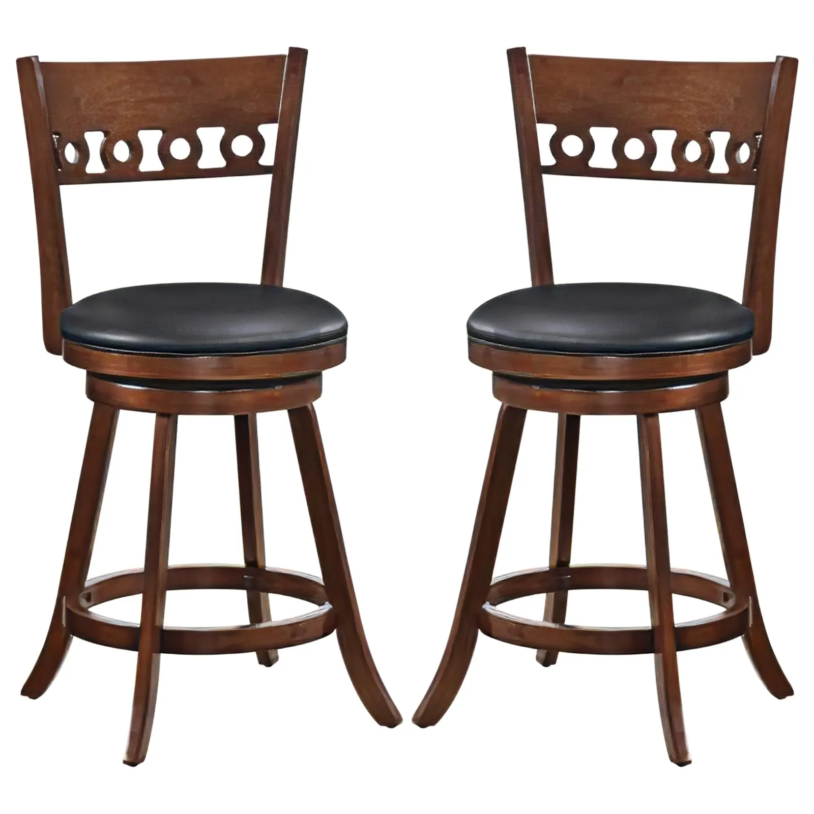 Giantex Swivel Bar Stools, Counter Height Bar Chairs with Back