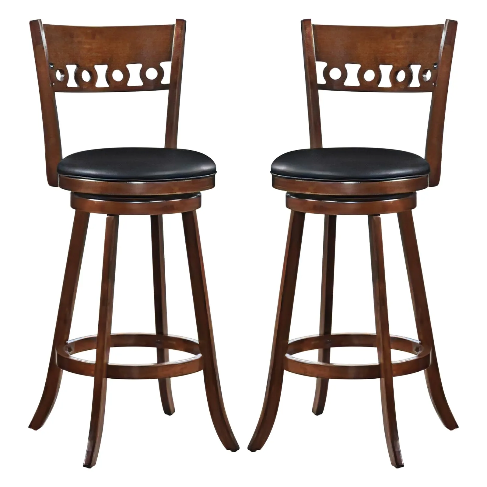 Giantex Swivel Bar Stools, Counter Height Bar Chairs with Back