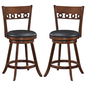 Giantex Swivel Bar Stools, Counter Height Bar Chairs with Back set of dining chairs, wooden chairs
