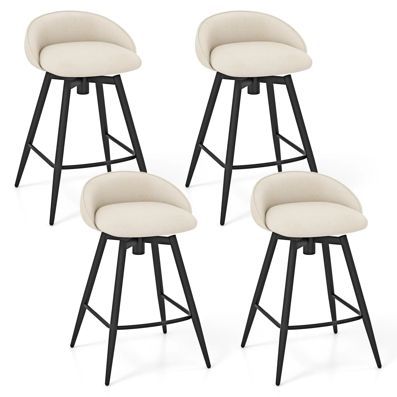 Giantex Swivel Bar Stools Set of 2/4 25" Counter Height Bar Chairs