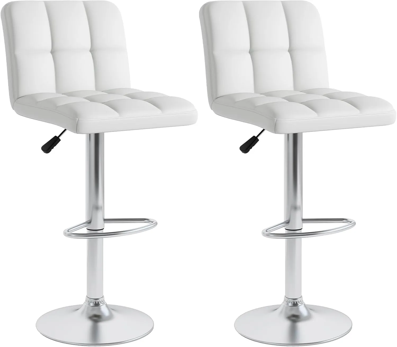 Giantex Swivel Bar Stools Set of 2/4, Upholstered Counter Height Bar Chairs with Back