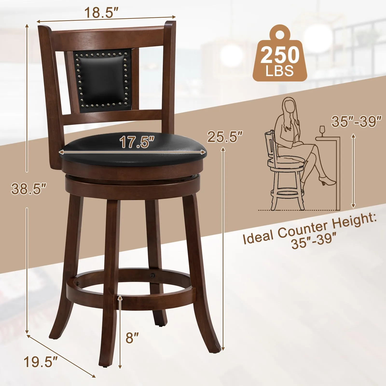 Giantex Swivel Bar Stools Set