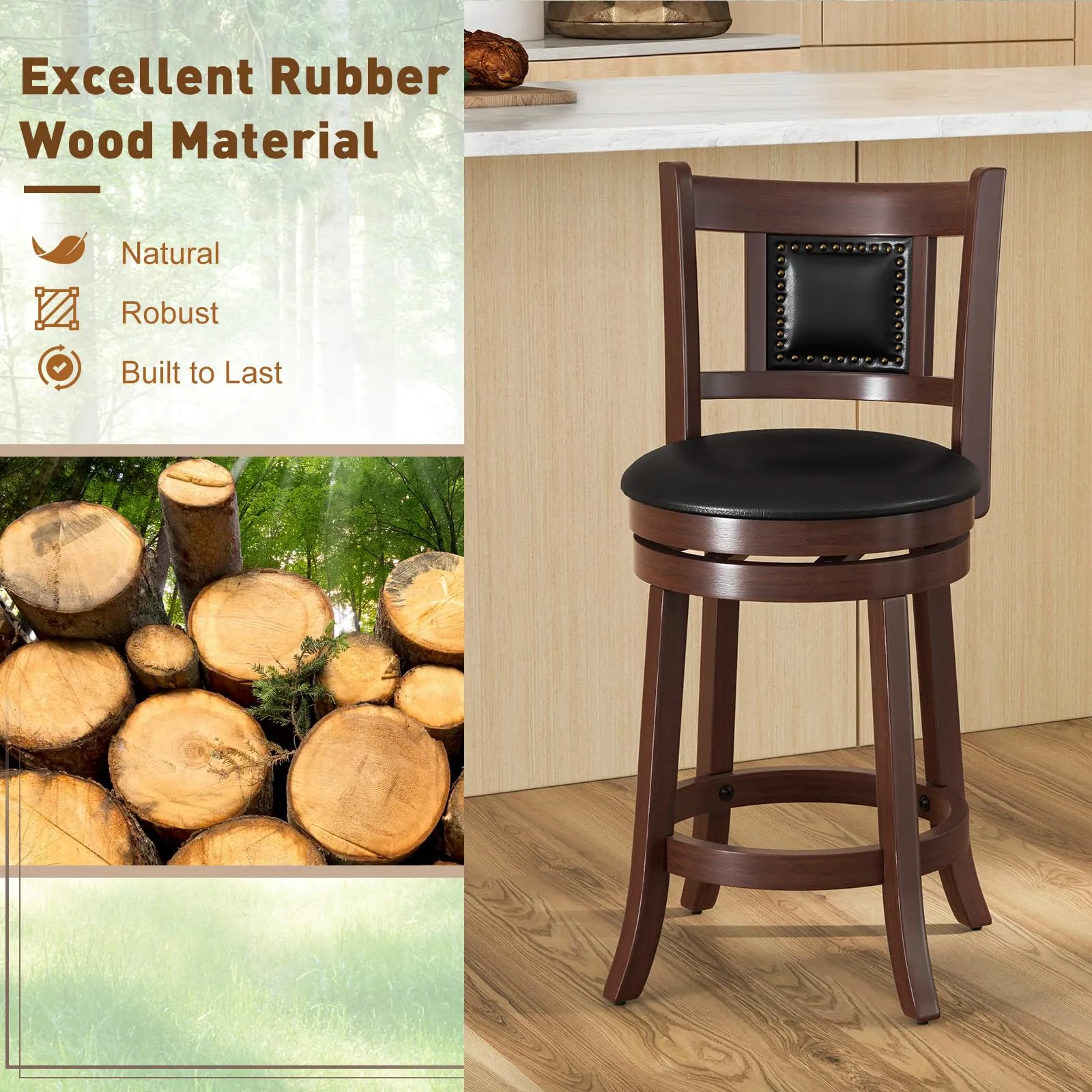 Giantex Swivel Bar Stools Set