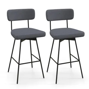 Giantex Swivel Bar Stools,  Upholstered Bar Height Bar Chairs w/Padded Seat & Backrest kitchen barstool, adjustable bar stool