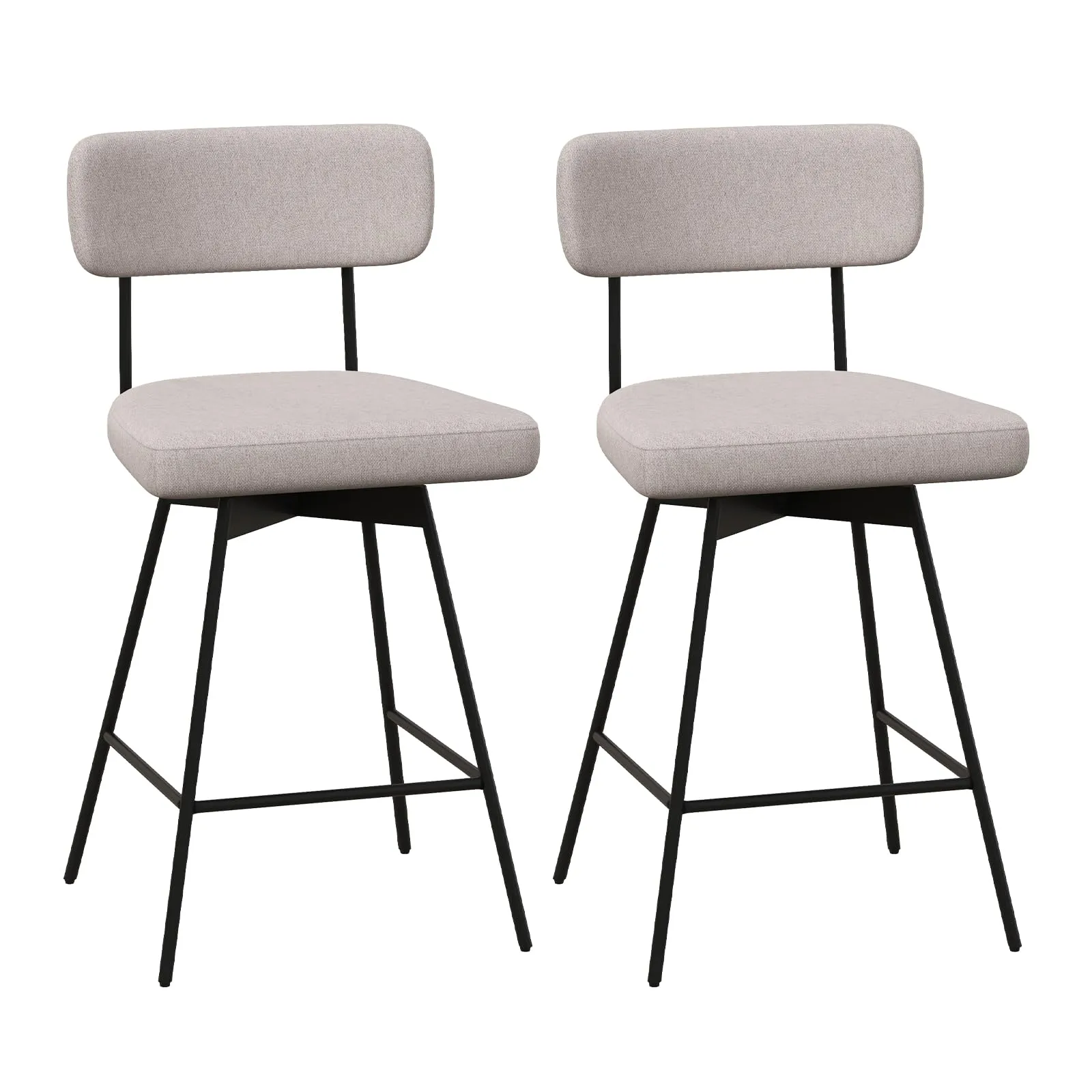 Giantex Swivel Bar Stools,  Upholstered Bar Height Bar Chairs w/Padded Seat & Backrest