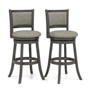 Giantex Swivel Counter Height Bar Stools Set of2/ 4, Upholstered Vintage Barstools w/Back kitchen barstool, adjustable bar stool
