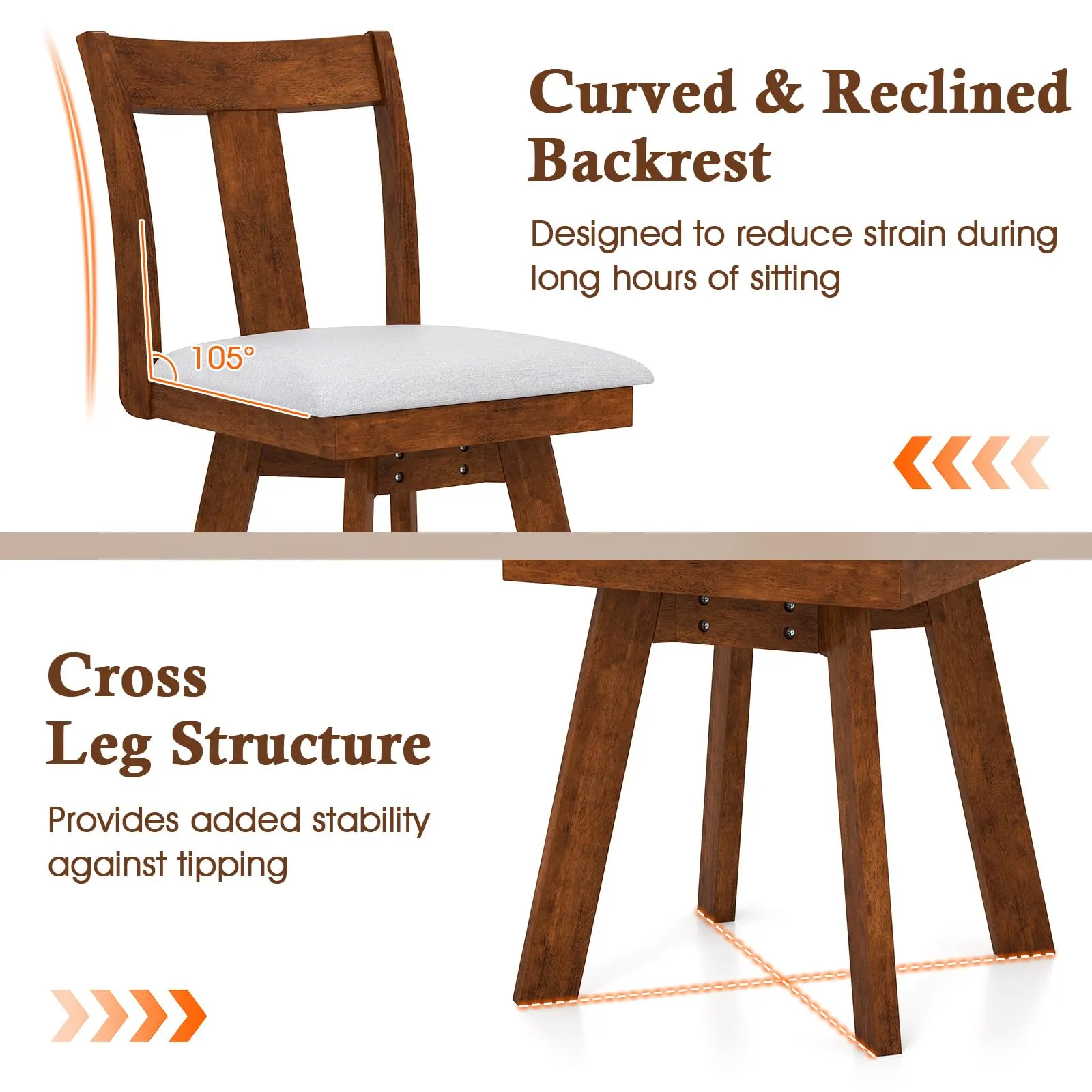 Giantex Swivel Dining Chairs Set of 2/4