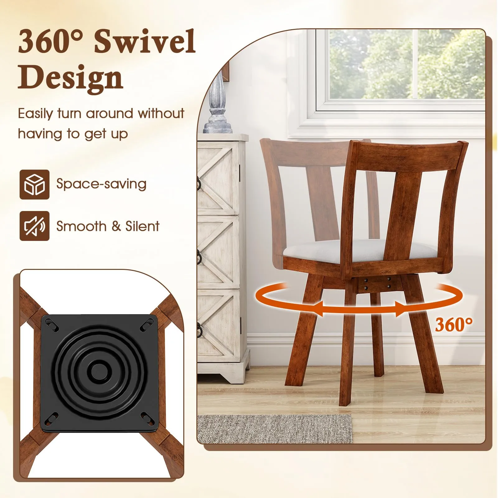 Giantex Swivel Dining Chairs Set of 2/4