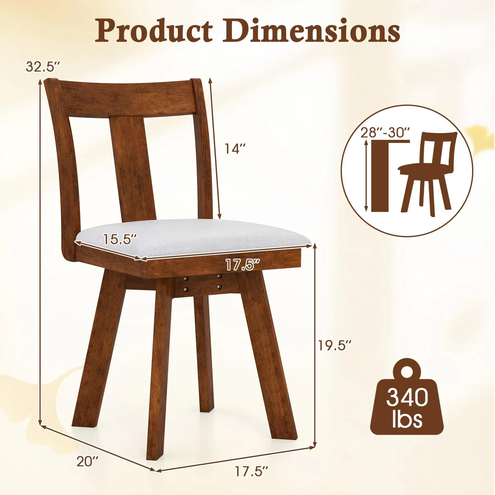 Giantex Swivel Dining Chairs Set of 2/4