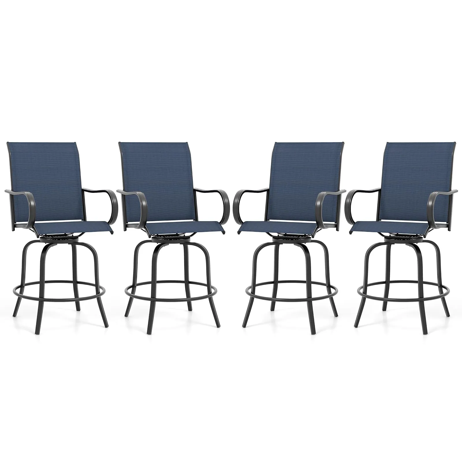 Giantex Swivel Outdoor Bar Stools, All-Weather Bar Height Patio Chairs