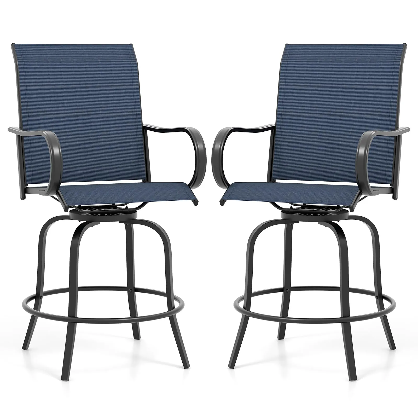 Giantex Swivel Outdoor Bar Stools, All-Weather Bar Height Patio Chairs