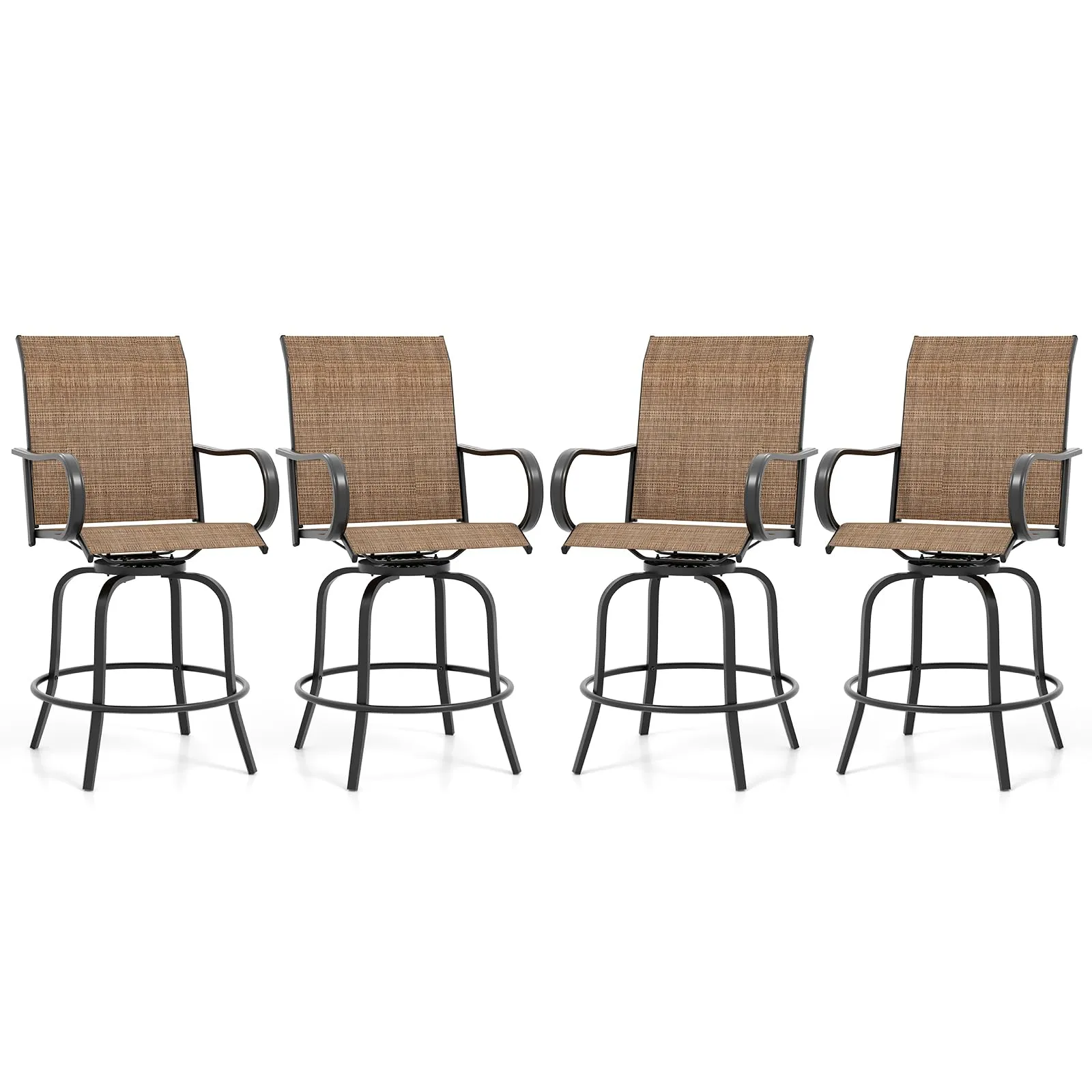 Giantex Swivel Outdoor Bar Stools, All-Weather Bar Height Patio Chairs
