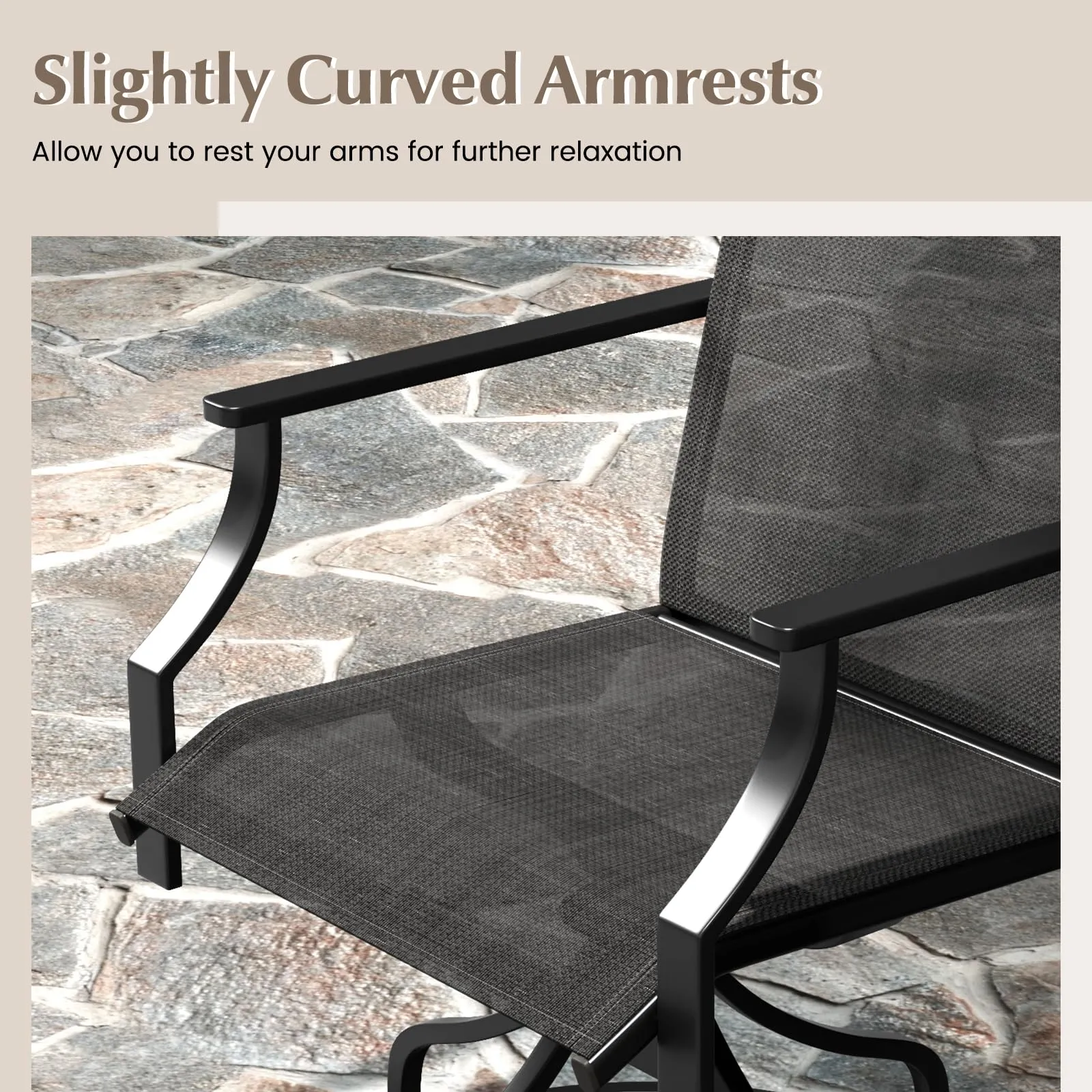 Giantex Swivel Outdoor Chairs,  Patio Dining Chairs, Round Steel Base