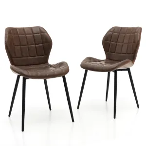 Giantex Upholstered Dining Chairs, Mid Century Retro Kitchen Chairs w/Padded Back & Seat set of dining chairs, wooden chairs