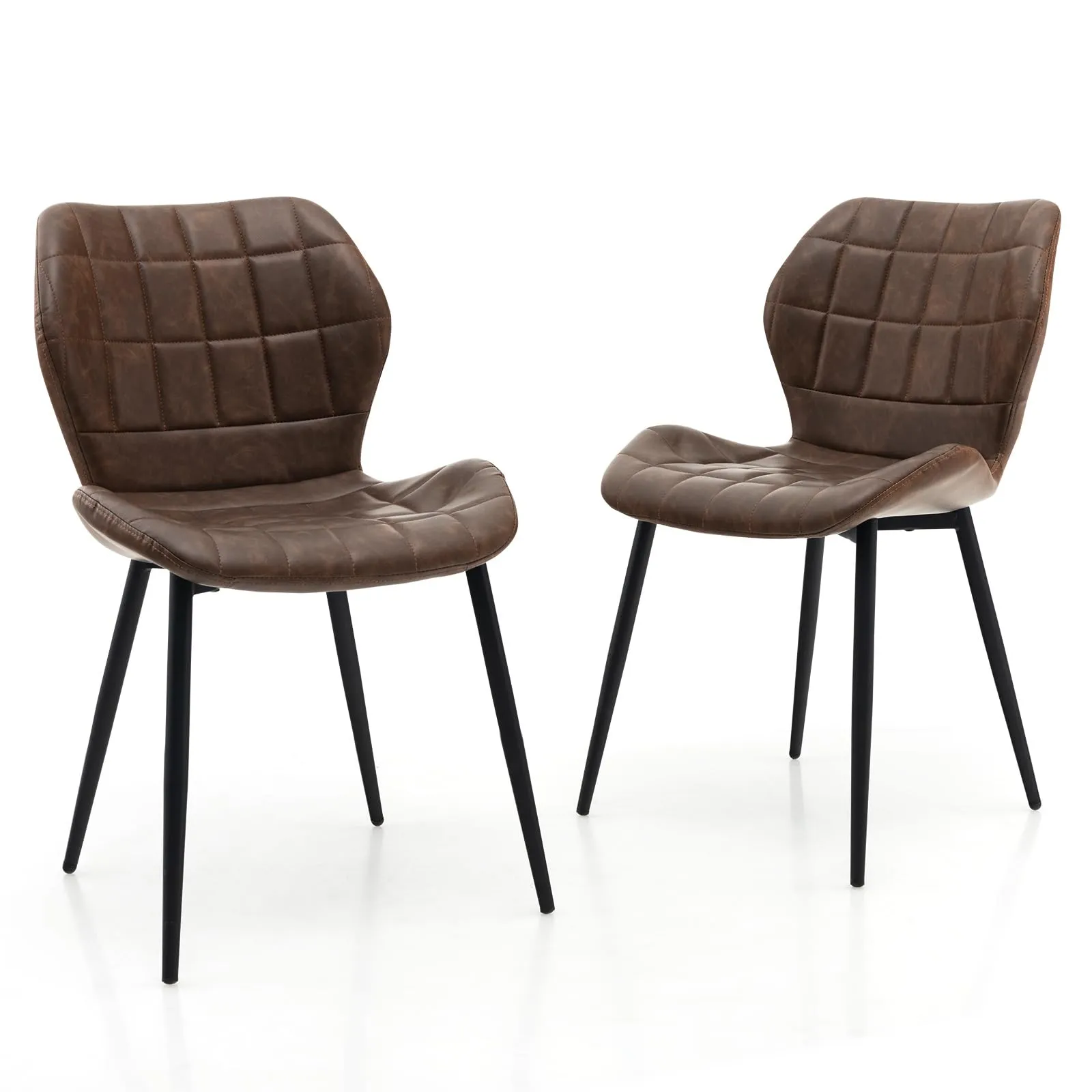 Giantex Upholstered Dining Chairs, Mid Century Retro Kitchen Chairs w/Padded Back & Seat set of dining chairs, wooden chairs