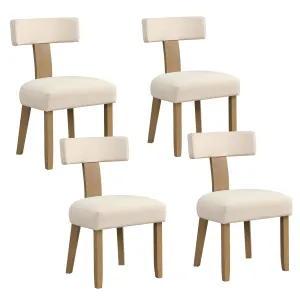 Giantex Upholstered Dining Chairs Set, Mid Century Modern Kitchen Chairs w/Curved Backrest & Rubber Wood Legs set of dining chairs, wooden chairs