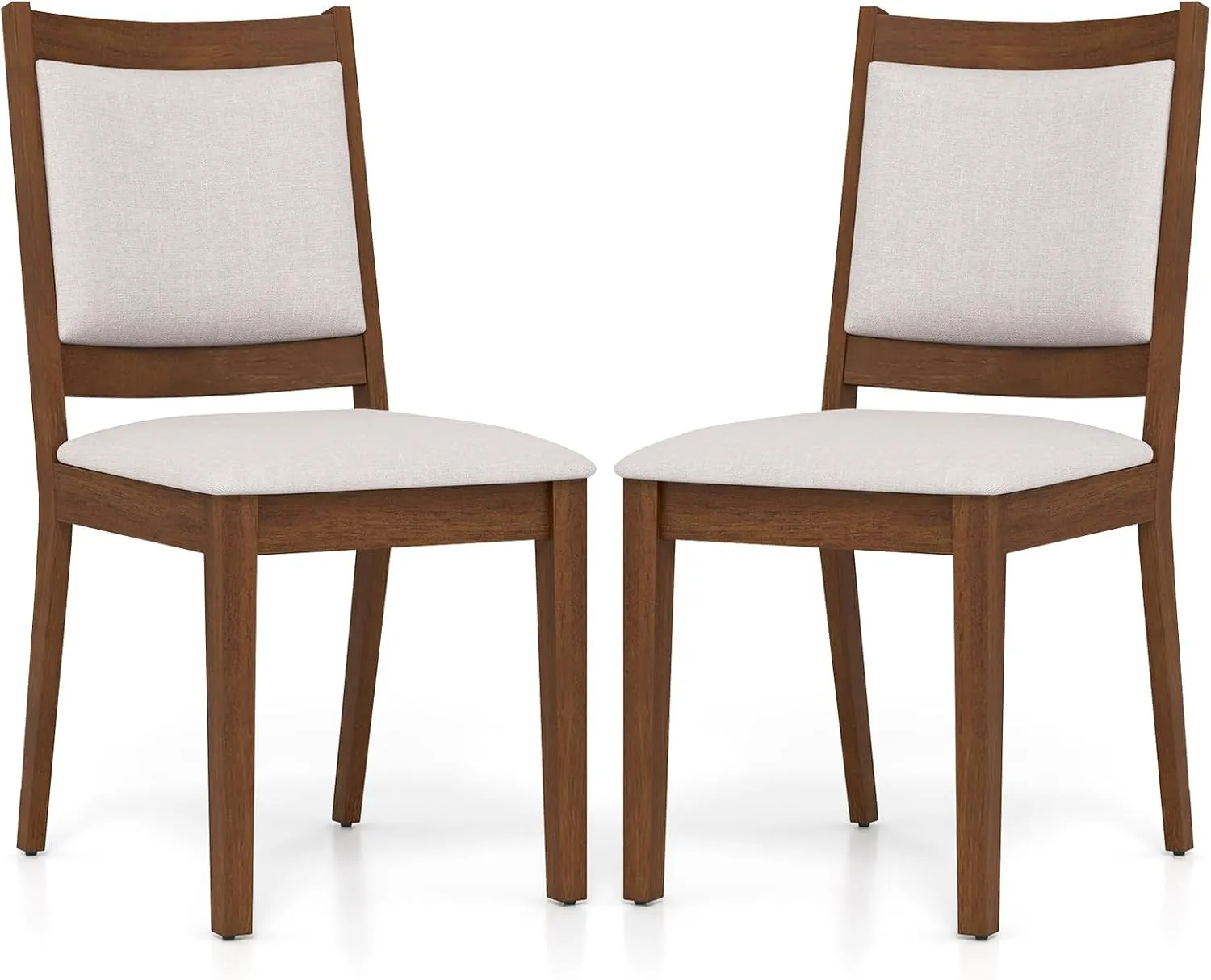 Giantex Upholstered Dining Chairs Set of 2/4, Modern Farmhouse Kitchen Chairs w/Padded Backrest & Cushioned Seat, Rubber Wood Frame set of dining chairs, wooden chairs