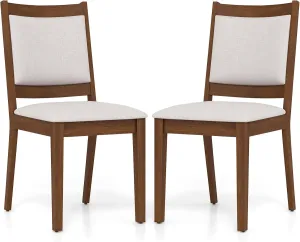 Giantex Upholstered Dining Chairs Set of 2/4, Modern Farmhouse Kitchen Chairs w/Padded Backrest & Cushioned Seat, Rubber Wood Frame set of dining chairs, wooden chairs