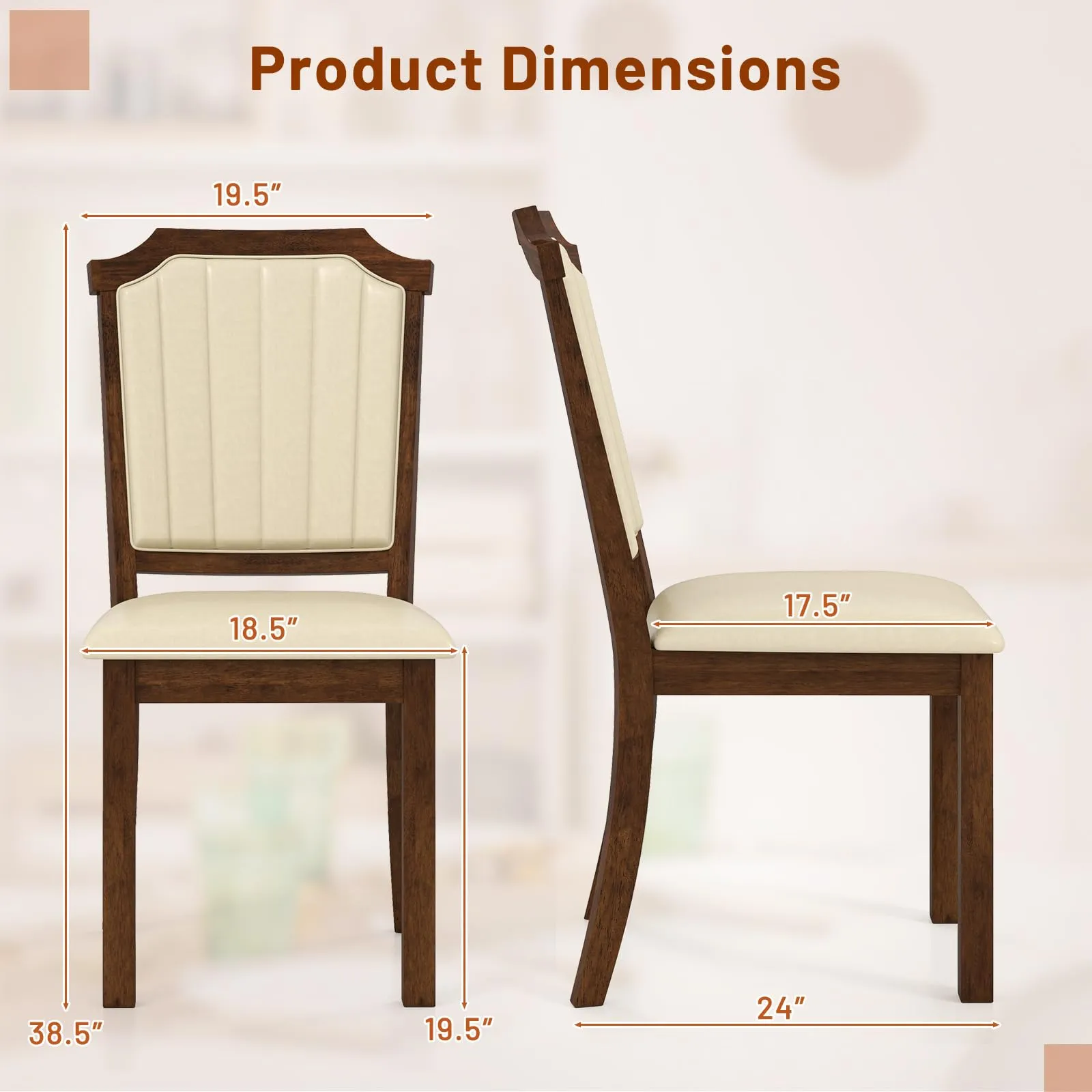 Giantex Upholstered Dining Chairs Set of 2/4
